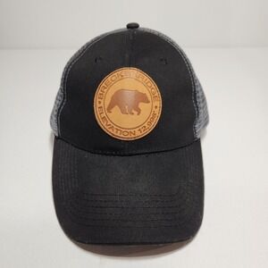 Uluru Breckenridge Elevation 12,998  Adjustable Snapback Baseball Hat Black/Grey